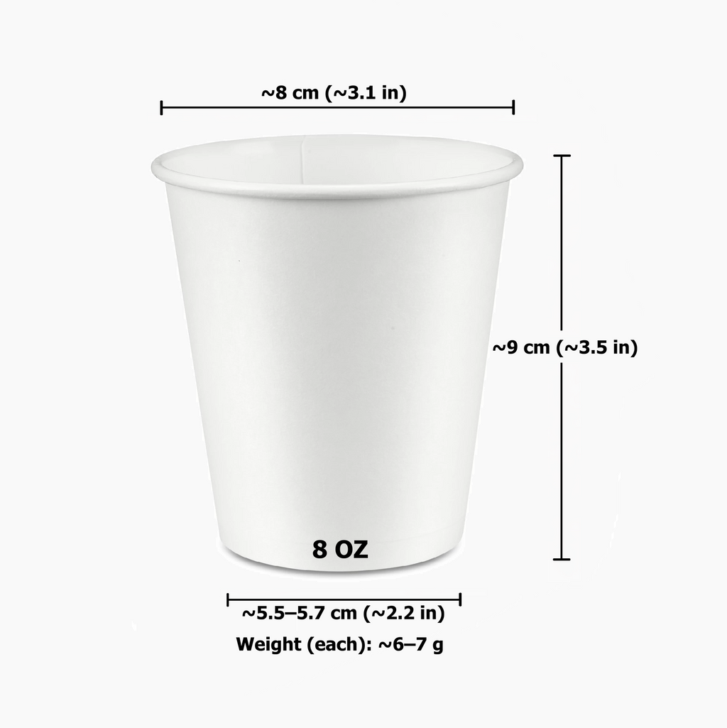 Hot Beverage Paper Cups - 1000 Cups per Carton