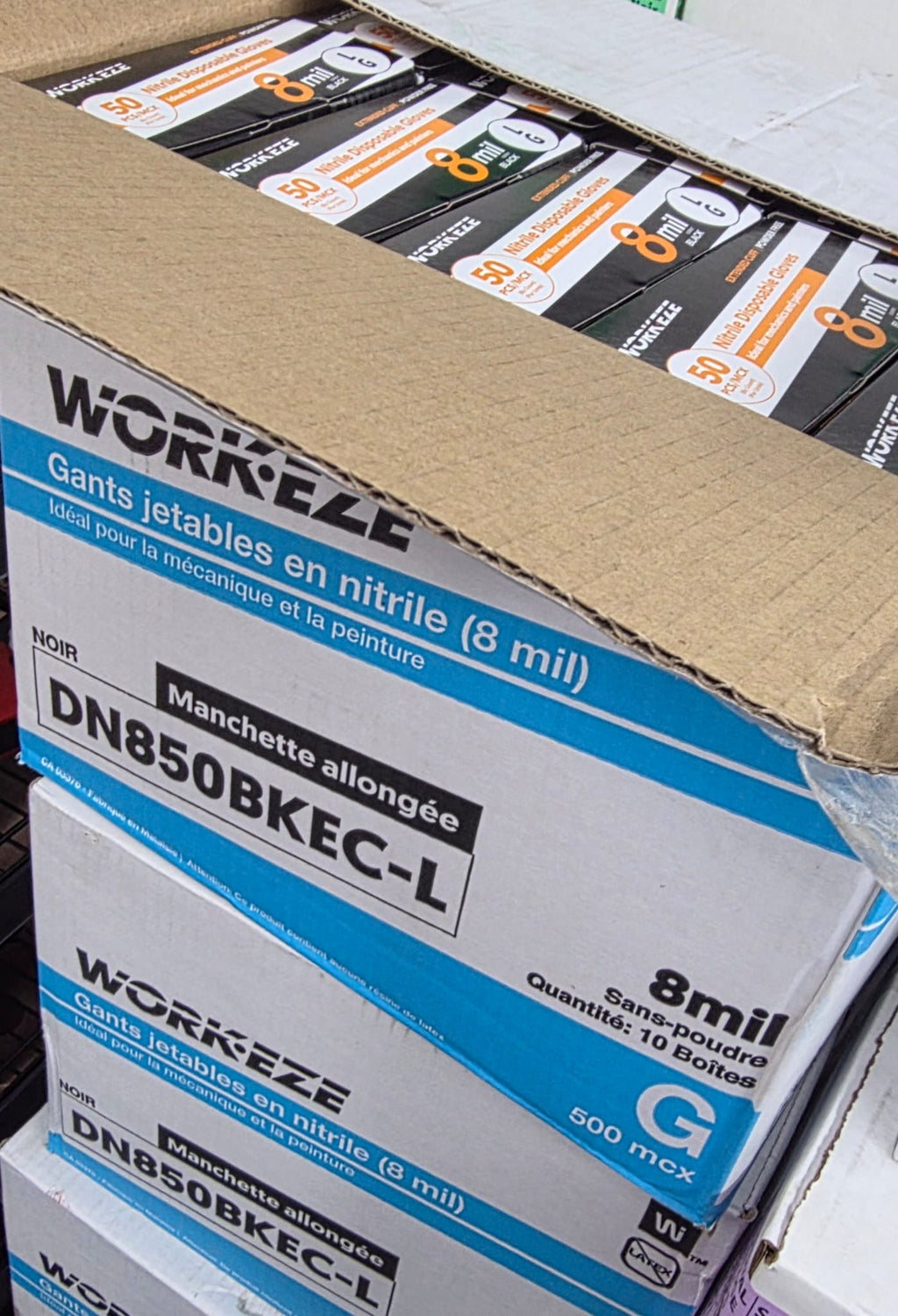 Black Nitrile 8-mil - Disposable Gloves - L